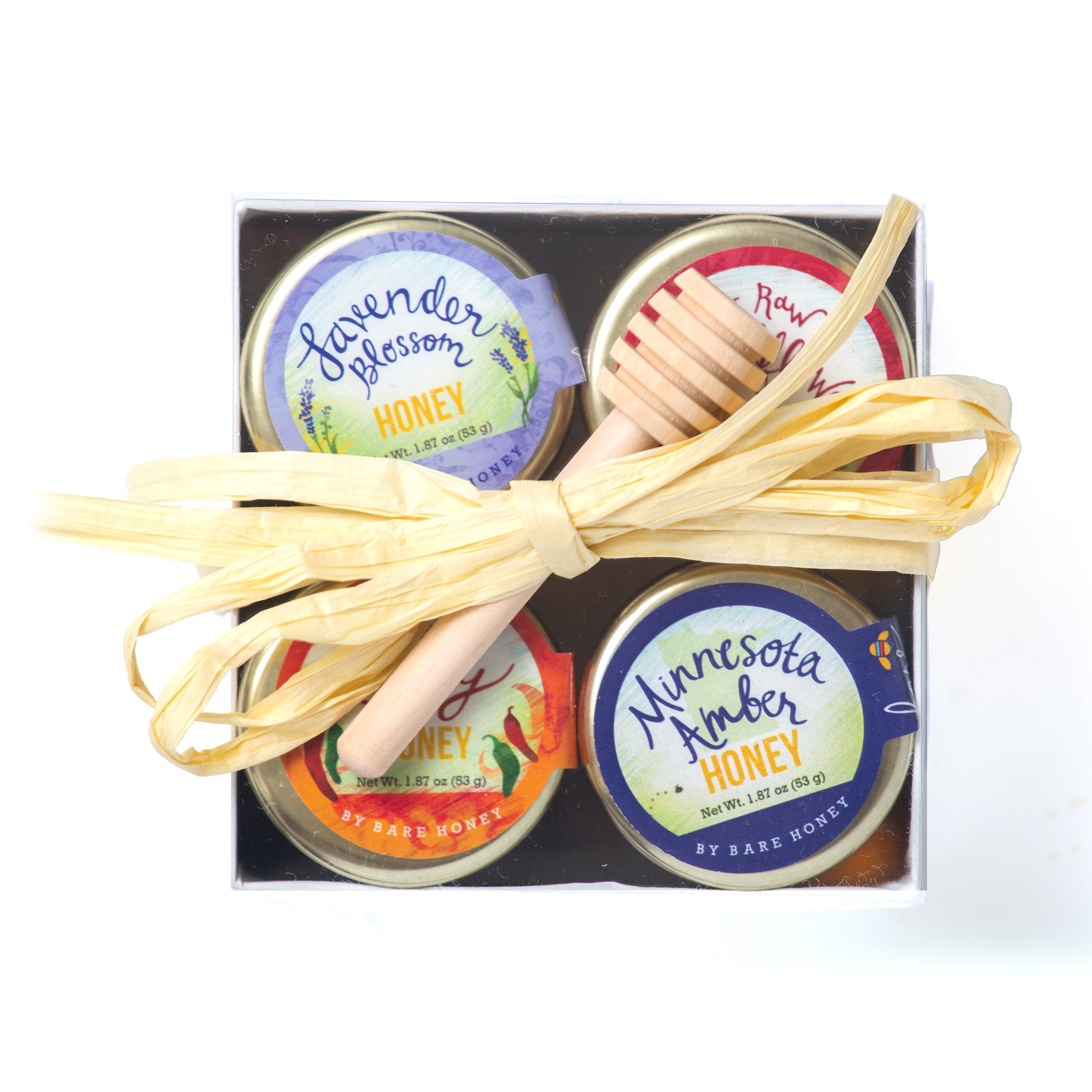 Signature Honey Gift Set, 4 Pack of 1.87 oz with Honey Dipper